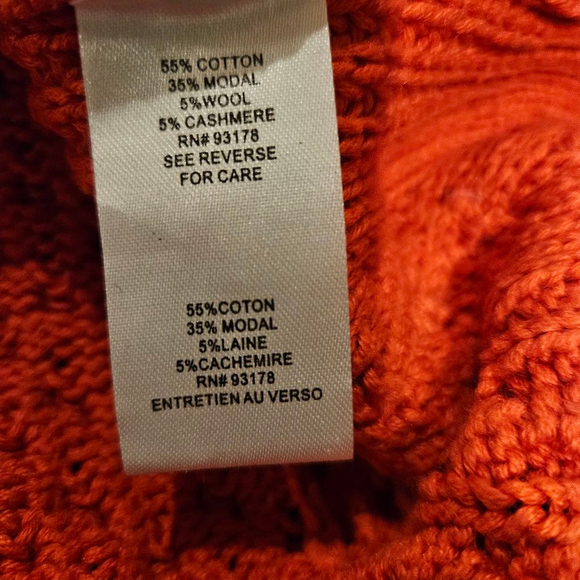 T Tahari Women's Reddish-Orange Cable Knit Pullover Sweater XL - Picture 3 of 8